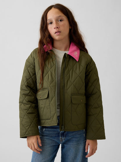Haki Relaxed Quilted Barn Ceket
