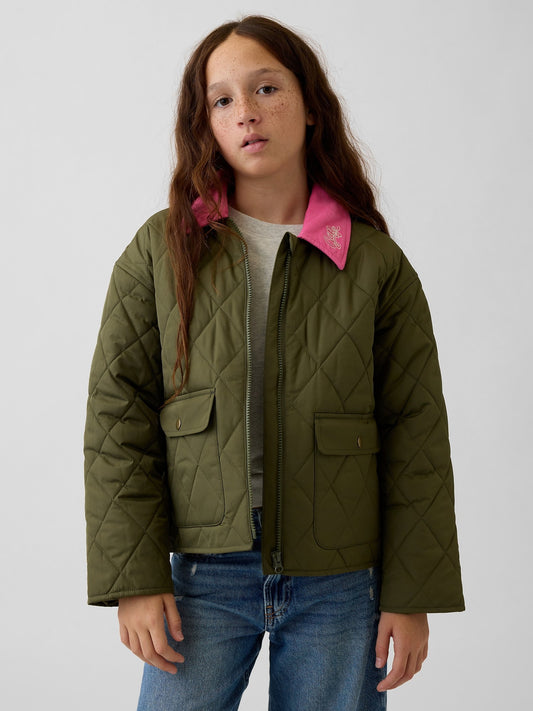 Haki Relaxed Quilted Barn Ceket