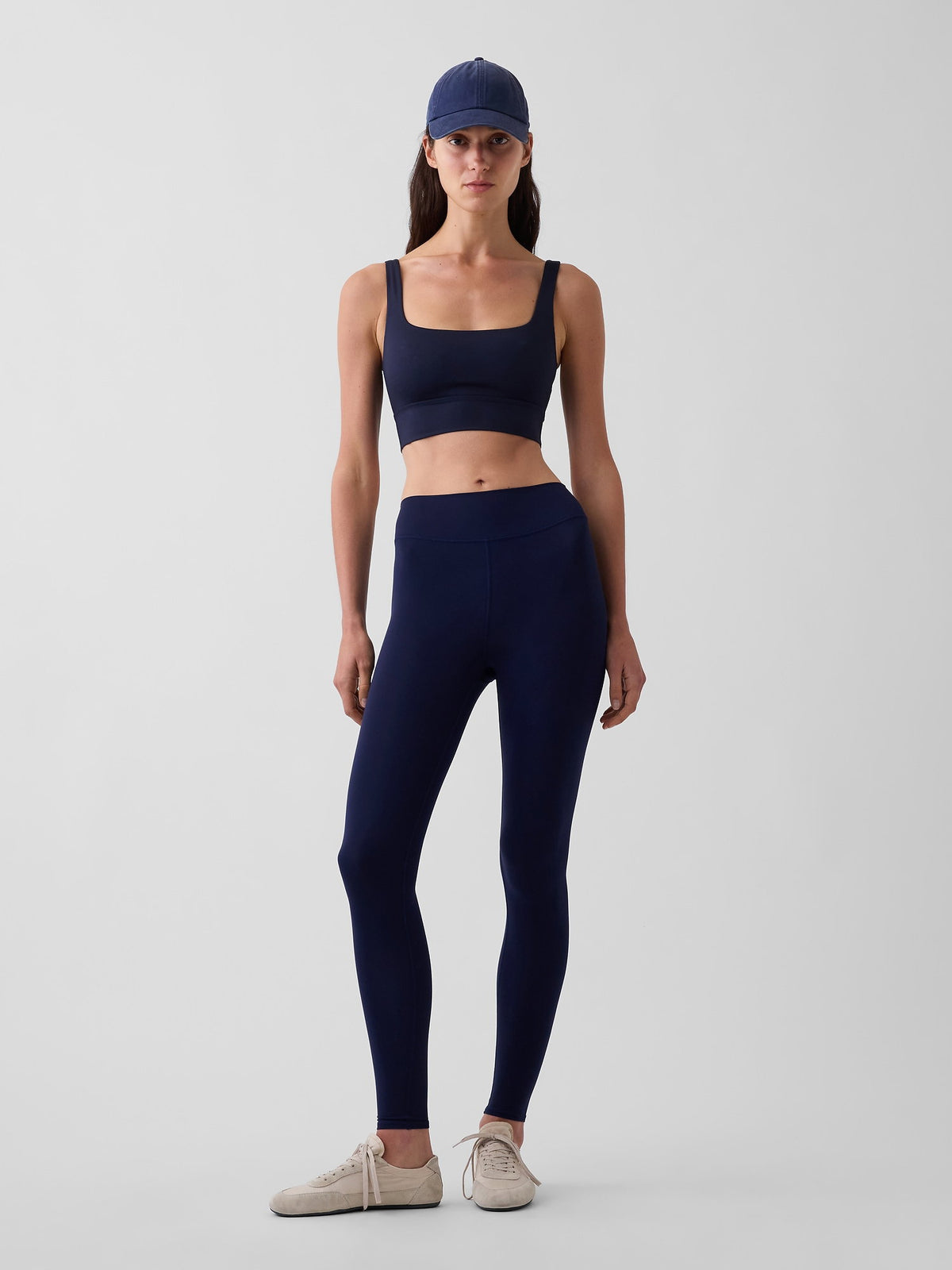 Lacivert Gapfit Yumuşak Kare Yaka Spor Sütyeni