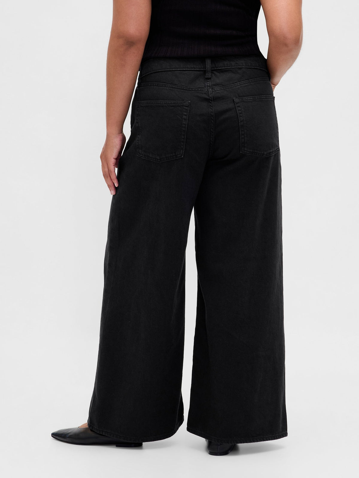 Siyah Low Rise Ultrasoft Extra Baggy Jean Pantolon