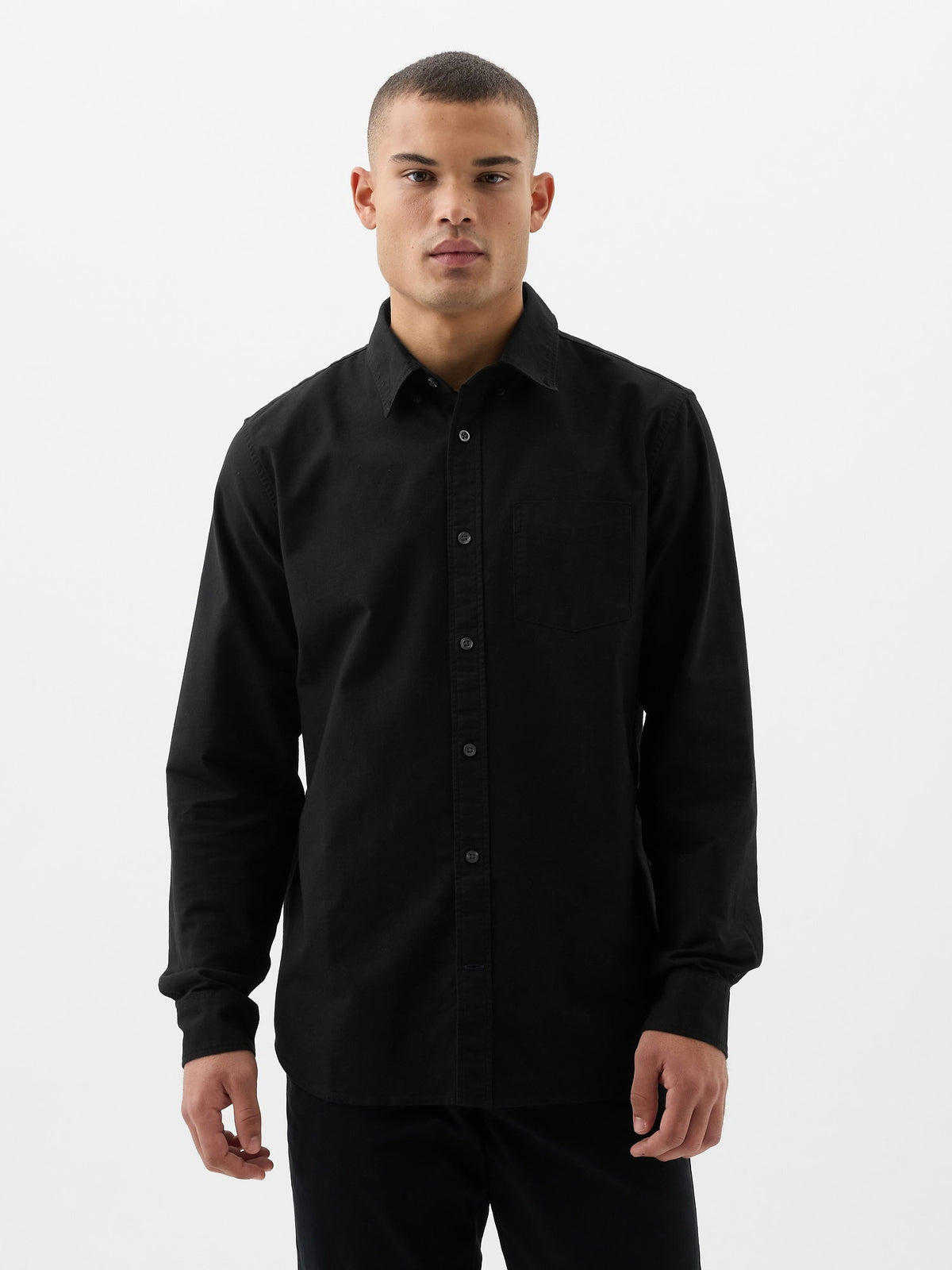 Siyah Standard Fit Oxford Gömlek