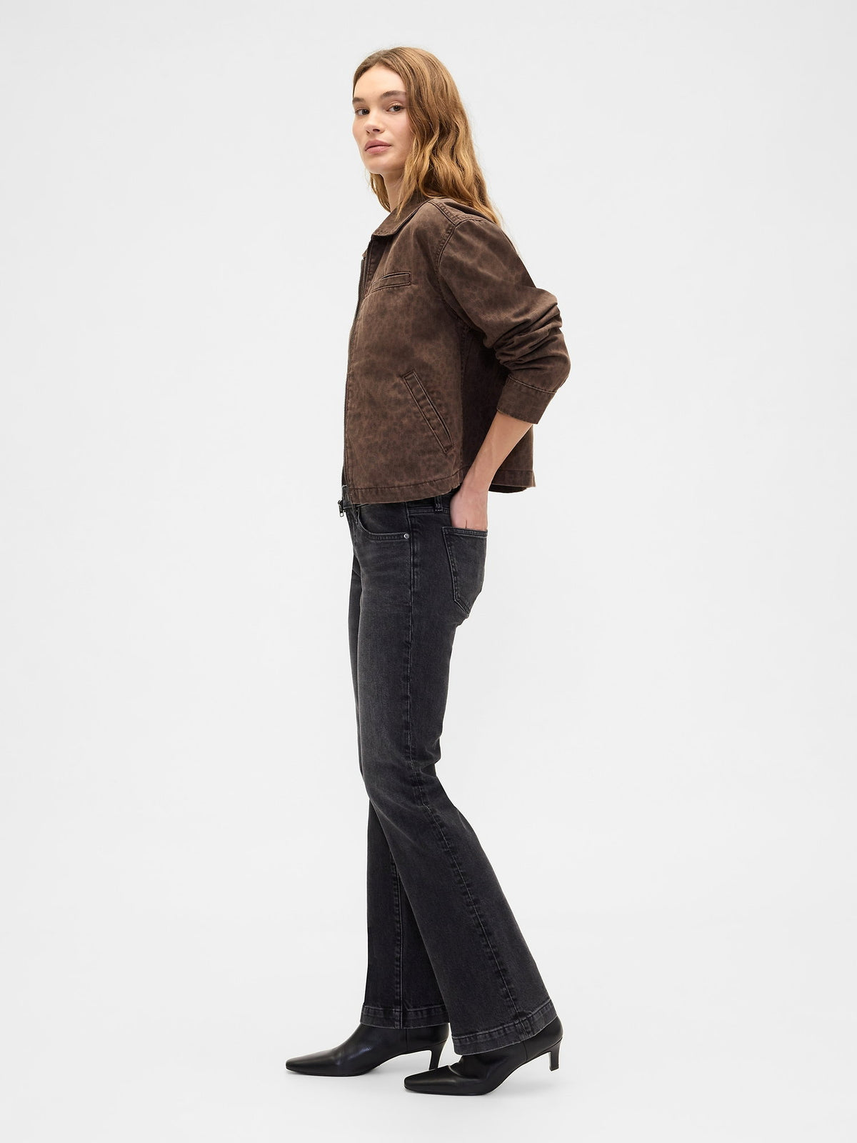 Siyah Low Rise Boot Jean Pantolon