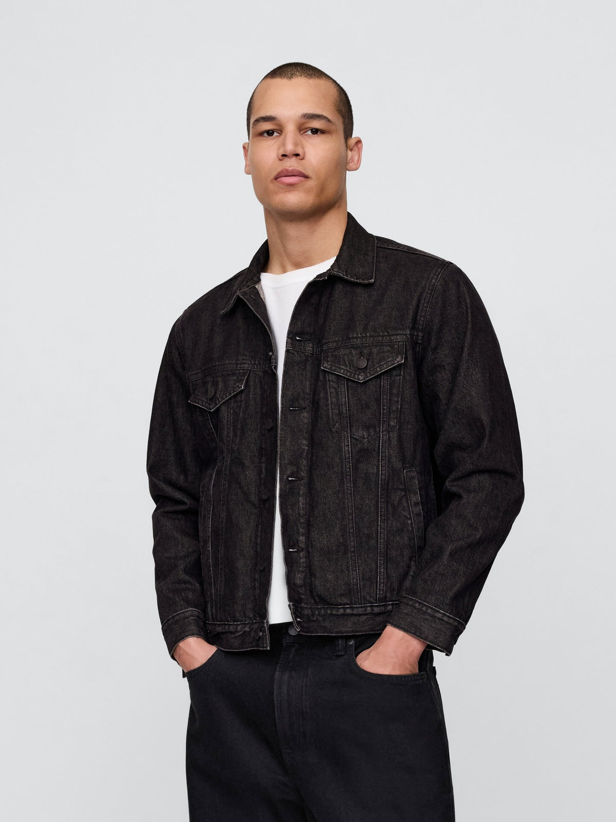 Siyah Klasik Ikon Denim Ceket