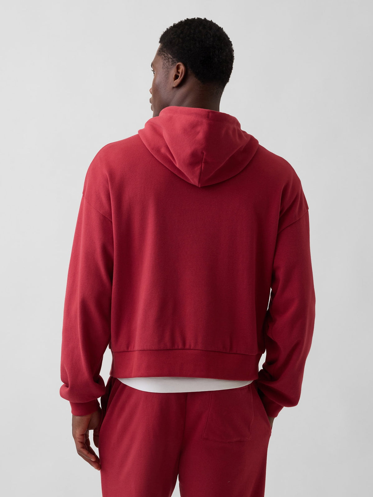 Kırmızı Vintagesoft Terry Oversized Gap Logo Crop Sweatshirt