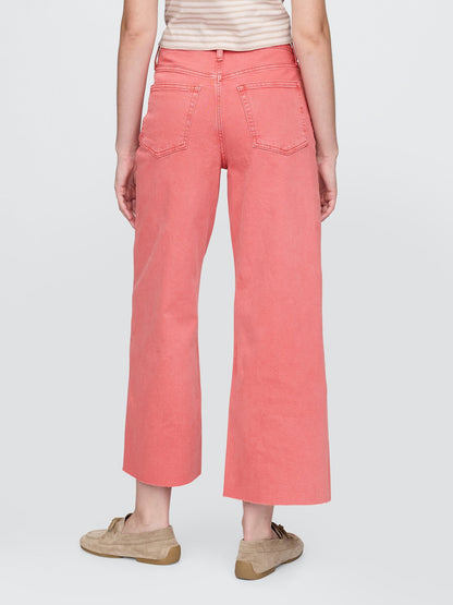 Pembe High Rise Stride Wide-leg Ankle Jean Pantolon