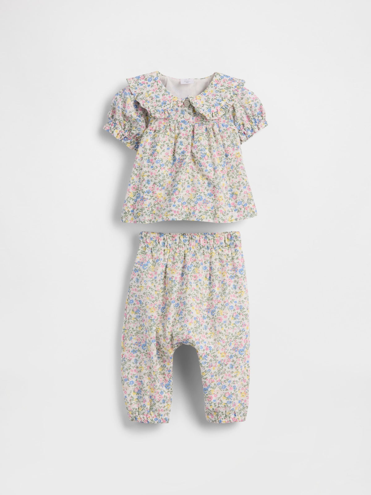 Çok Renkli Ruffle Puff-sleeve Outfit Set