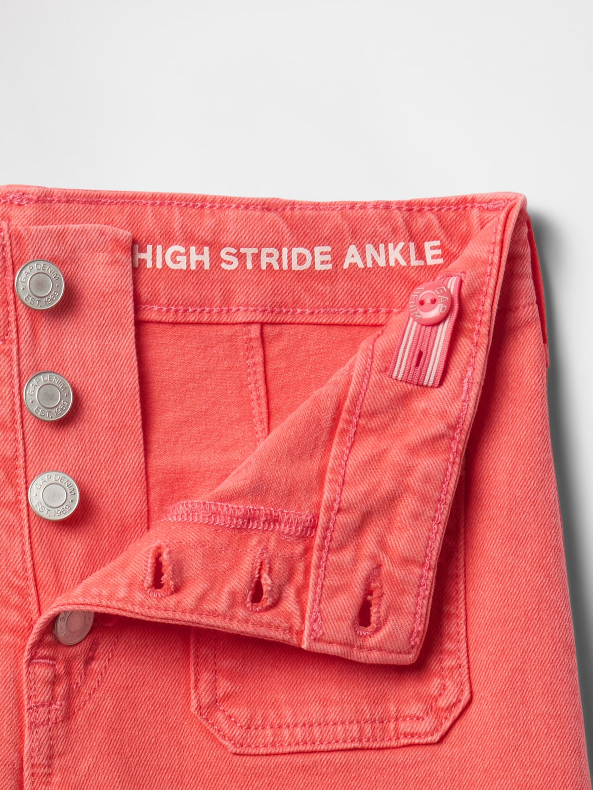 Kırmızı High Rise Stride Wide-leg Jean Pantolon