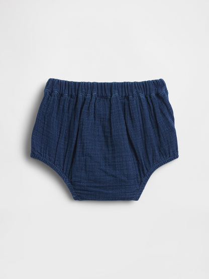Koyu Mavi Pamuk Gauze Denim Sailor Şort
