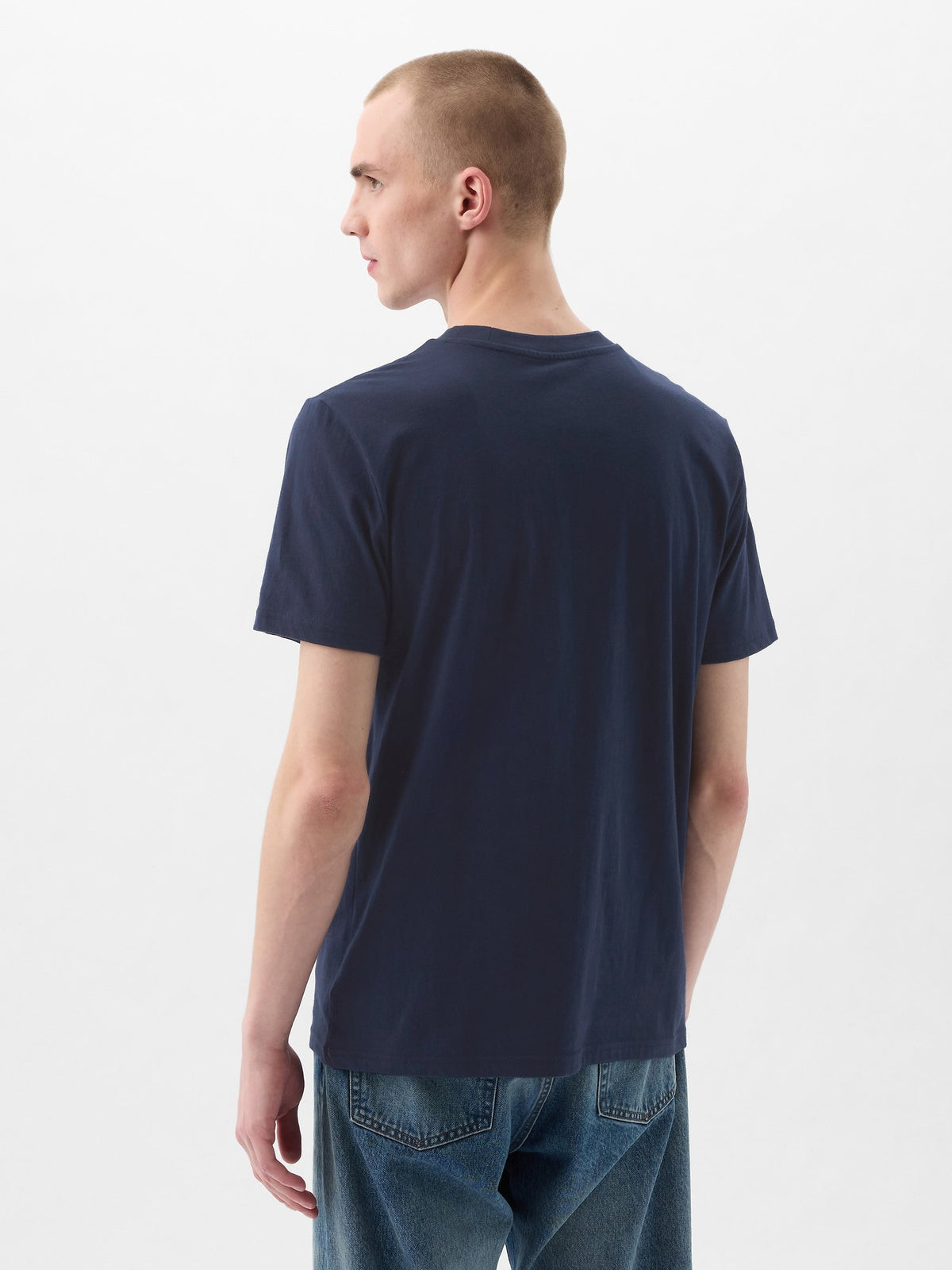 Beyaz Organik Pamuk Cepli T-shirt