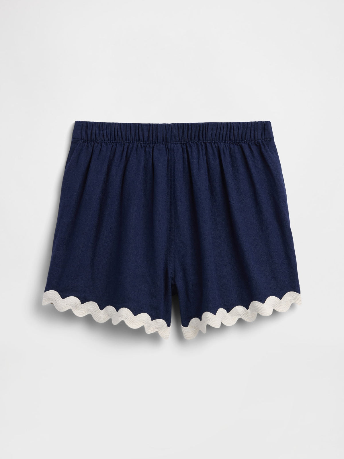 Lacivert Pull-on Keten Karışımlı Şort Etek