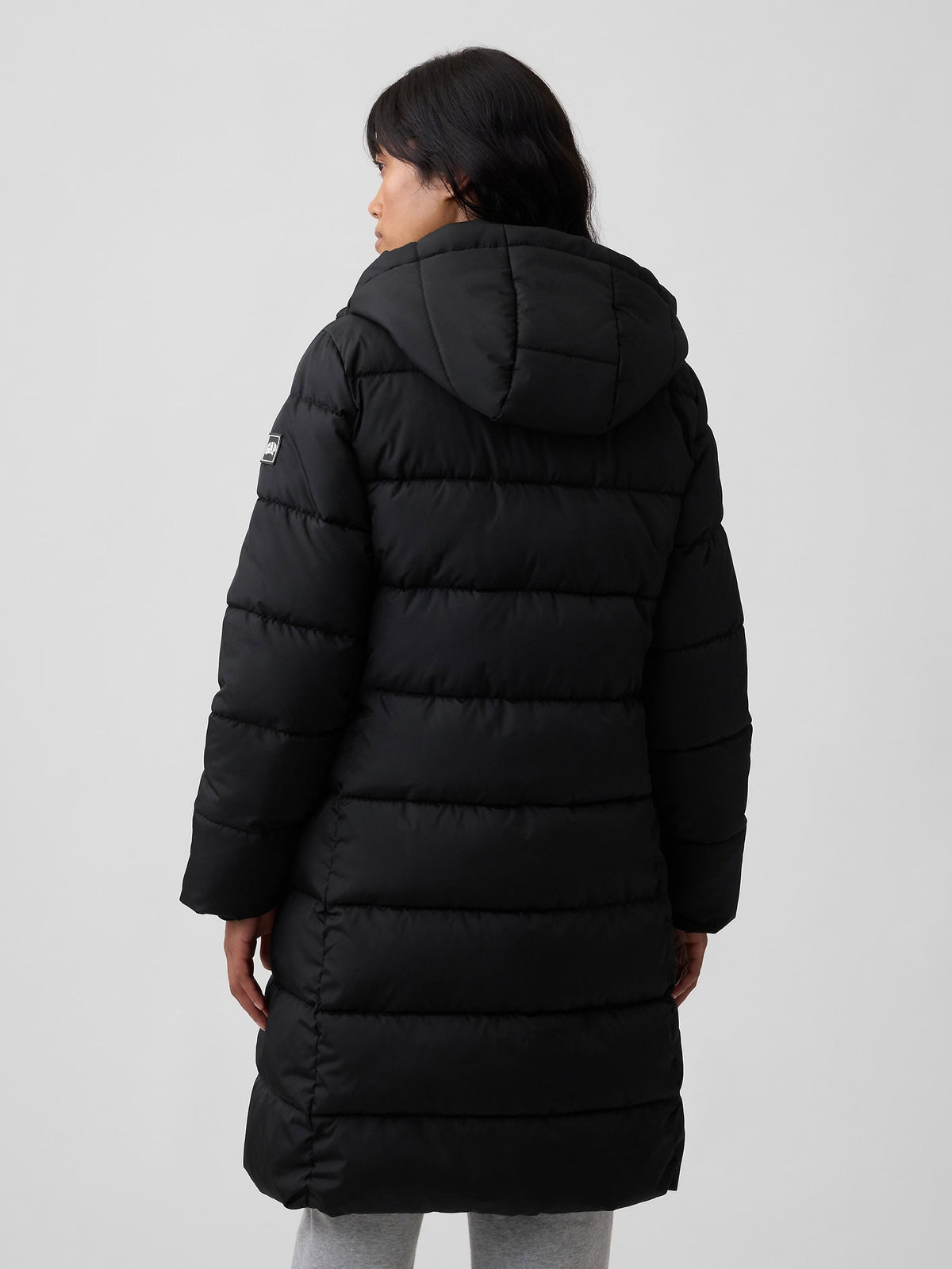 Siyah Relaxed Midi Puffer Şişme Mont