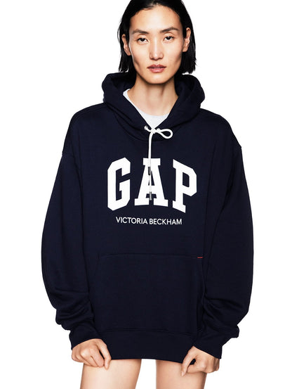 Lacivert Gap × Victoria Beckham Heavyweight Fransız Havlu Kumaş Logo Sweatshirt
