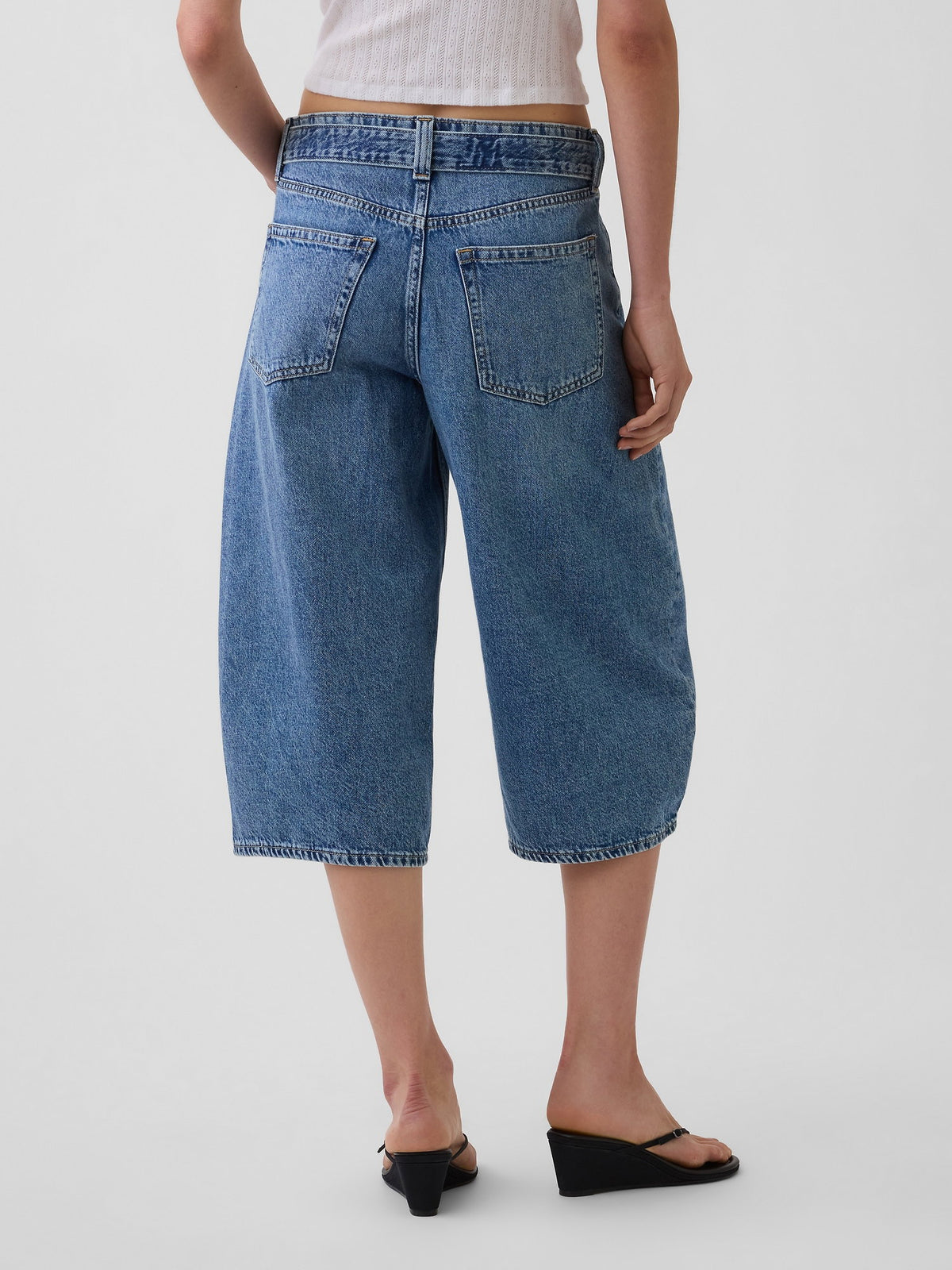Mavi High Rise Kemerli Barrel Culotte Jean Pantolon
