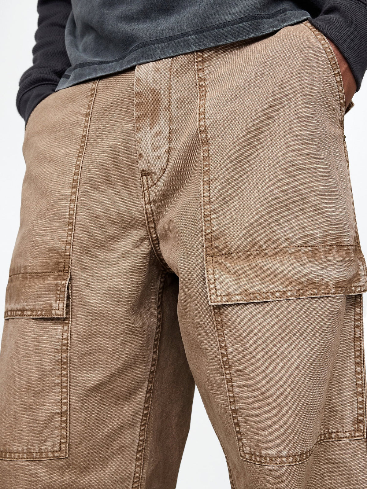 Bej Baggy Utility Jean Pantolon