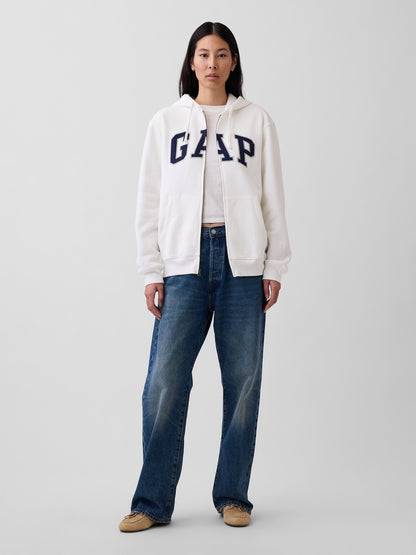 Koyu Yeşil Vintagesoft Arch Logo Tam Fermuarlı Sweatshirt