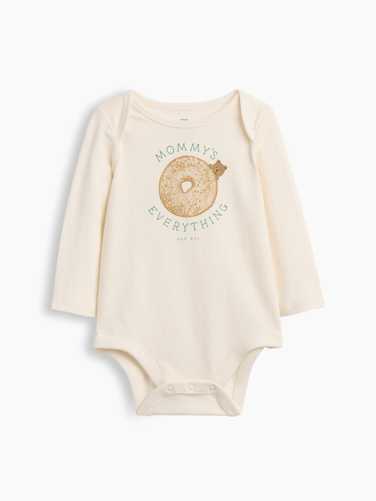 Ekru First Favorites Organik Pamuk Grafik Baskılı Bodysuit