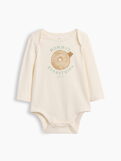 Ekru First Favorites Organik Pamuk Grafik Baskılı Bodysuit