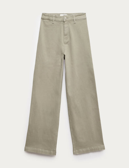 Yüksek Bel Wide Leg Grazer Jean