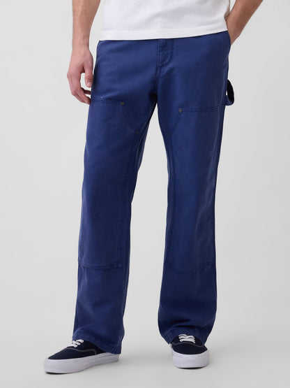 Kobalt Mavisi '90s Loose Kanvas Double-knee Carpenter Pantolon