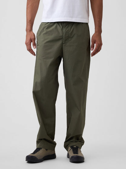 Haki Poplin '90s Loose Pantolon
