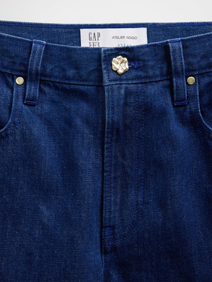 Koyu Mavi Gap × Hfr Low Slung Çiçekli Extra Baggy Jean Pantolon By Atelier Ndigo