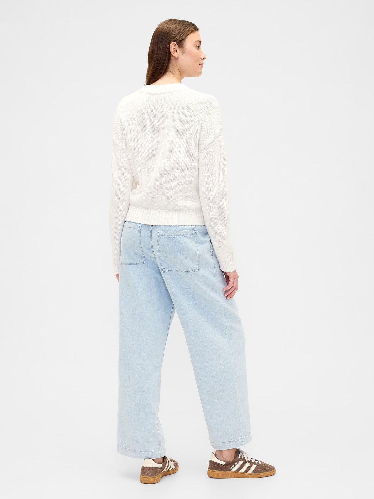Açık Mavi High Rise Pull-on Wide-leg Jean Pantolon