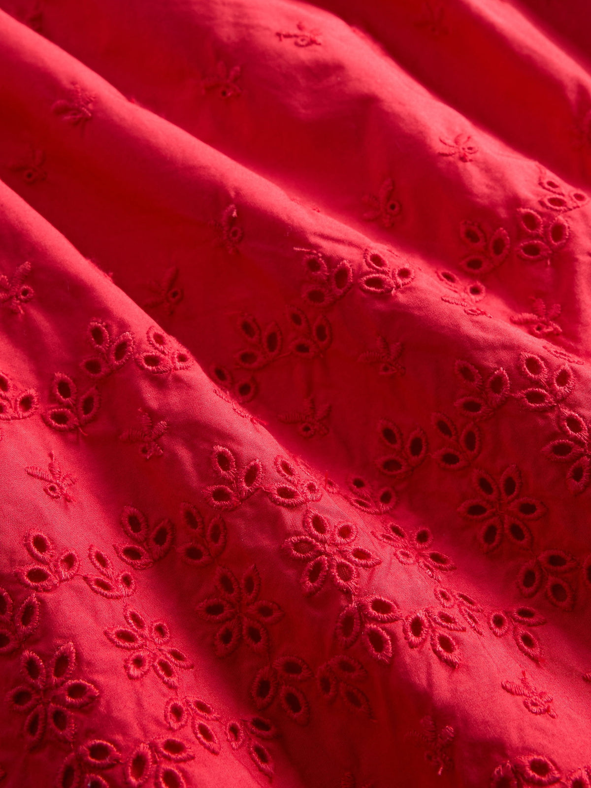 Kırmızı Gap × Dôen Eyelet Shift Mini Elbise