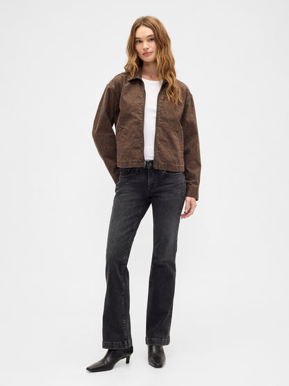 Siyah Low Rise Boot Jean Pantolon