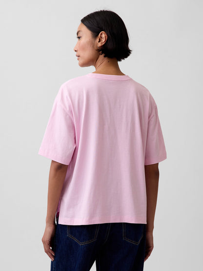 Açık Pembe Oversized Gap Logo Tunik T-shirt