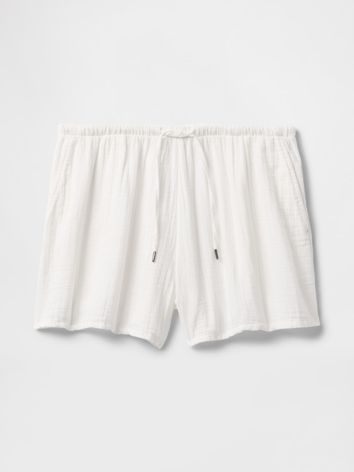 Kırık Beyaz Crinkle Gauze Easy Şort