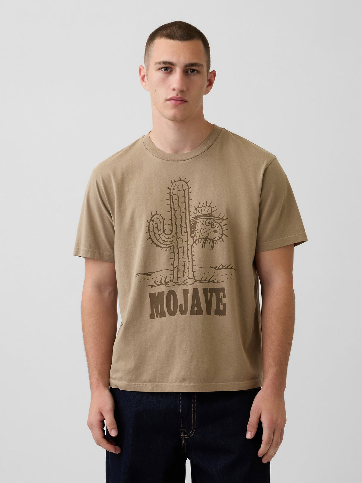 Açık Kahverengi Snoopy Mojave Relaxed Grafik T-shirt