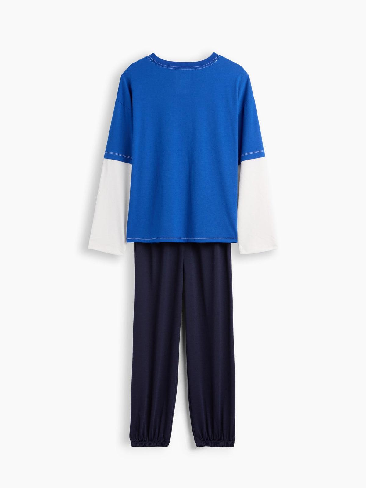 Lacivert Recycled Colorblock Pijama Takımı