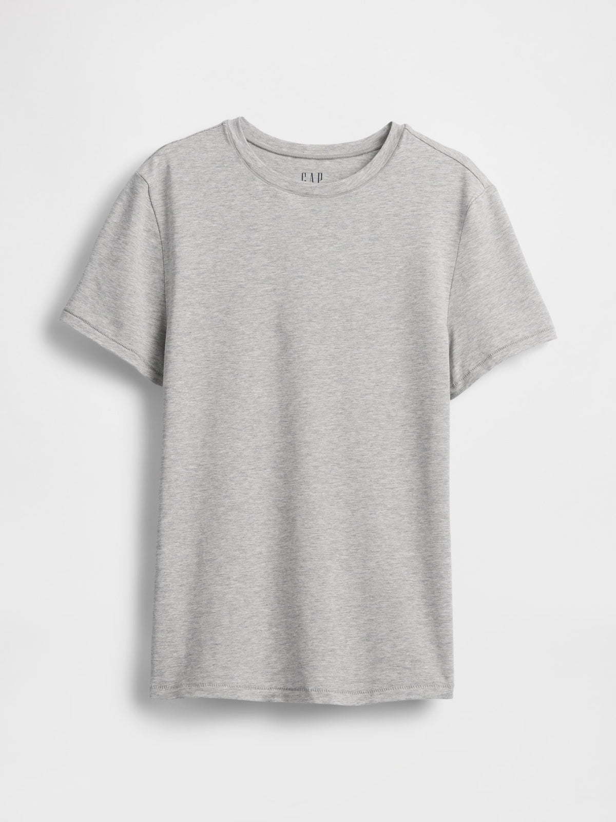 Açık Gri %100 Pamuk Vintagesoft Bisiklet Yaka T-shirt