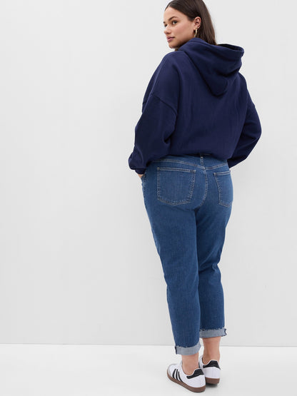 Mavi Mid Rise Washwell Girlfriend Jean Pantolon