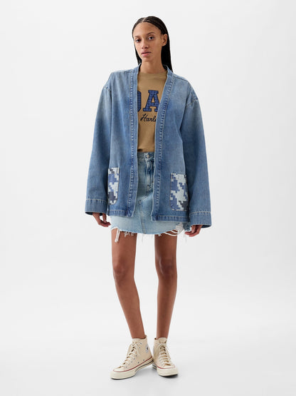 Açık Mavi Dap × Gap Organik Denim Wrap Ceket