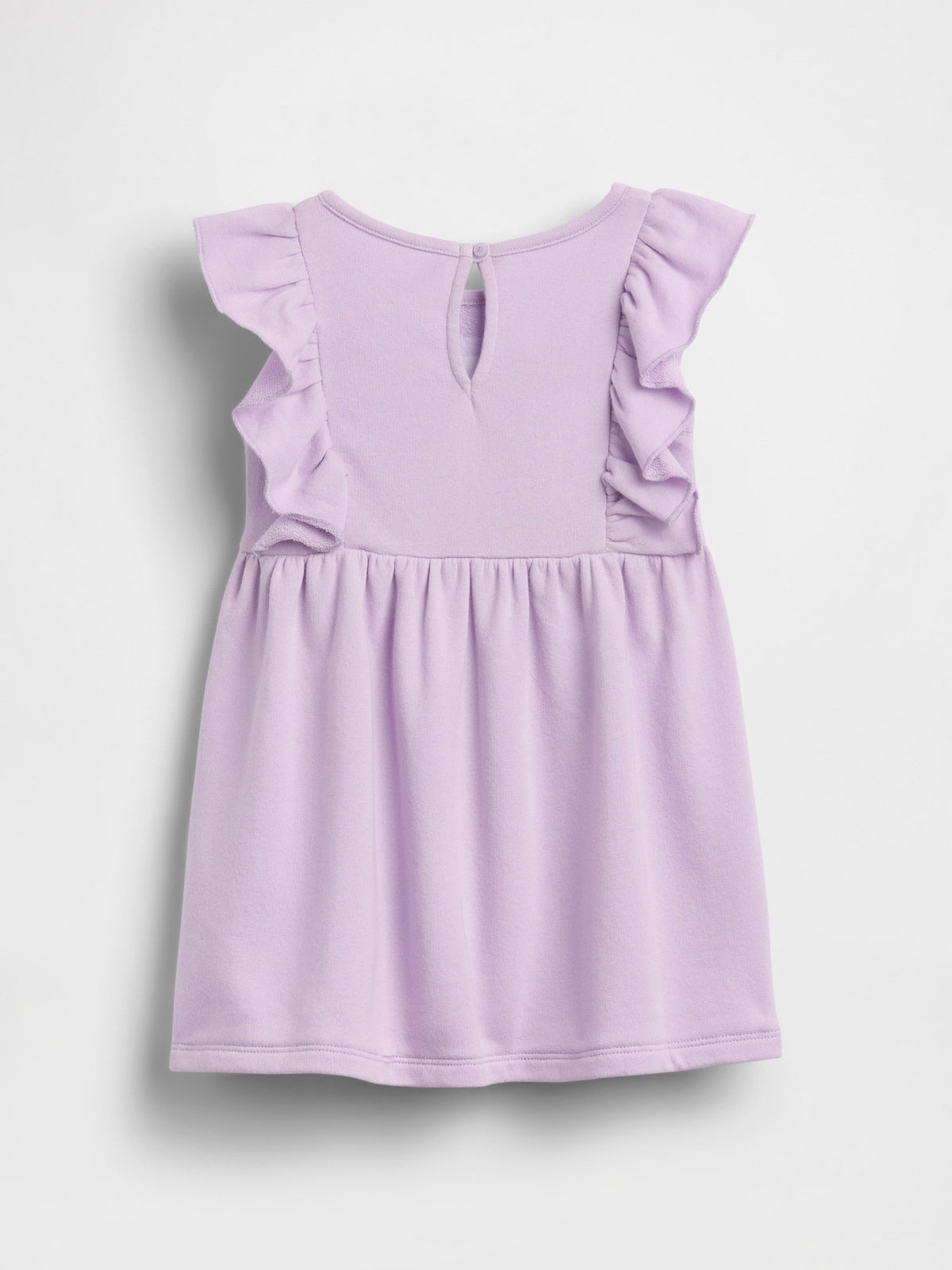 Lila Fransız Havlu Kumaş Ruffle Logo Elbise