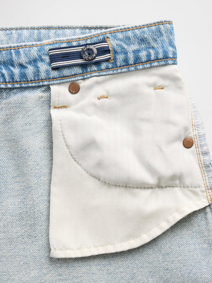 Açık Mavi Low Rise Baggy Jean Pantolon