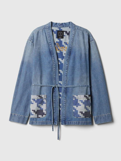 Açık Mavi Dap × Gap Organik Denim Wrap Ceket