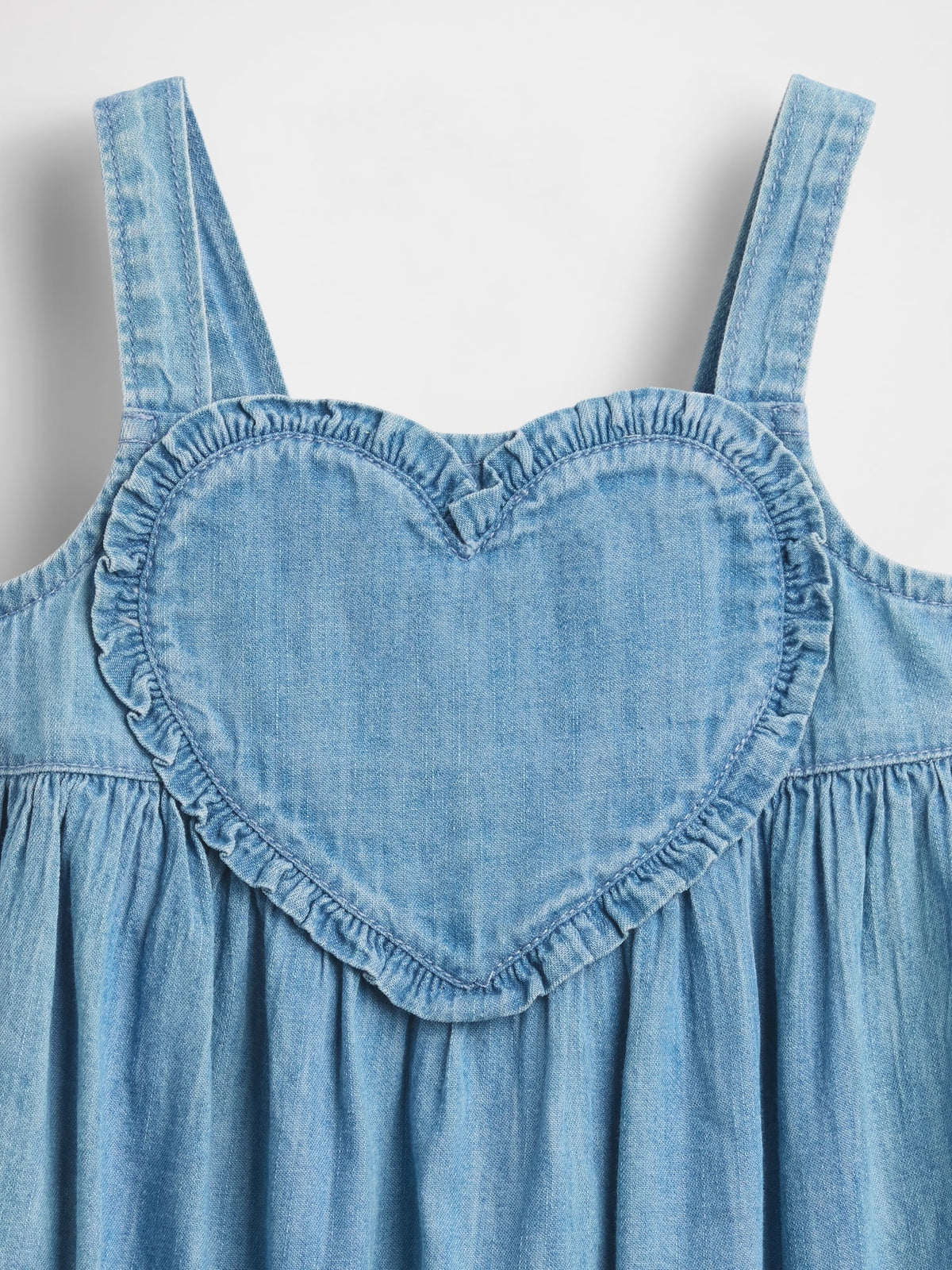 Mavi Denim Kalp Askılı Elbise