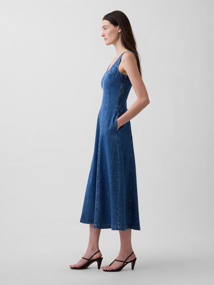 Mavi Denim Scoop Neck Maxi Elbise