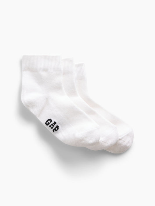 Beyaz Gap Logo Çeyrek Crew Çorap (3’lü)