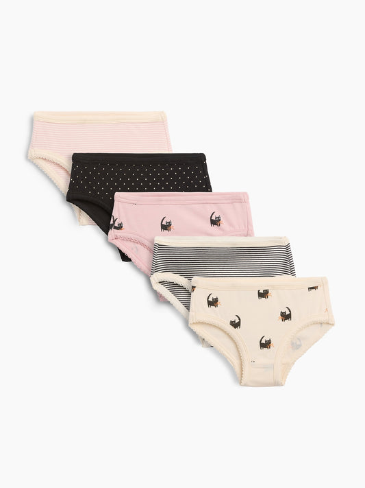 Çok Renkli Organik Stretch Pamuk Bikini Külot (5'li)