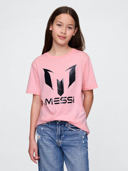 Pembe Messi Grafik T-shirt