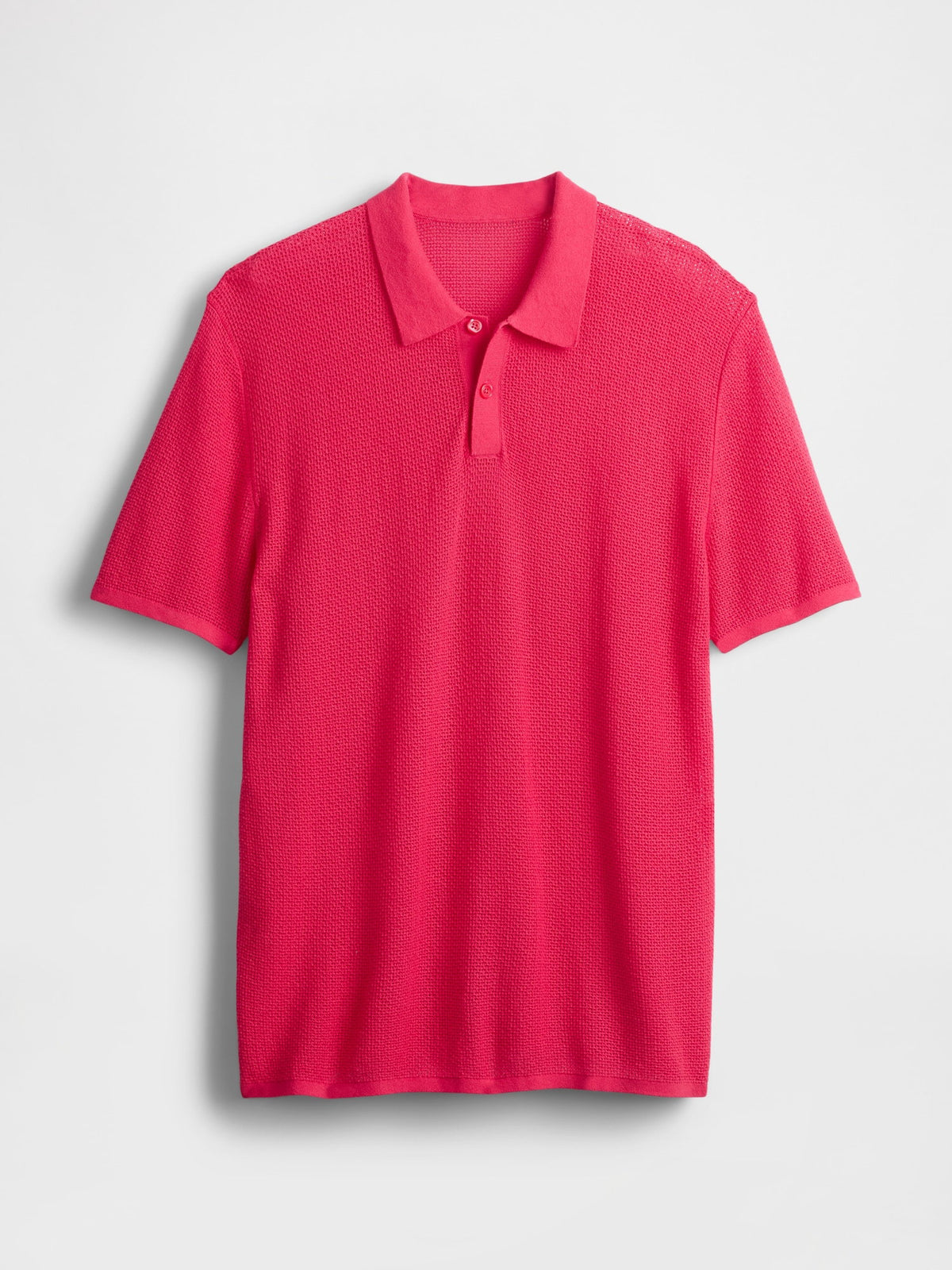 Açık Pembe Dokulu Kroşe Polo T-shirt