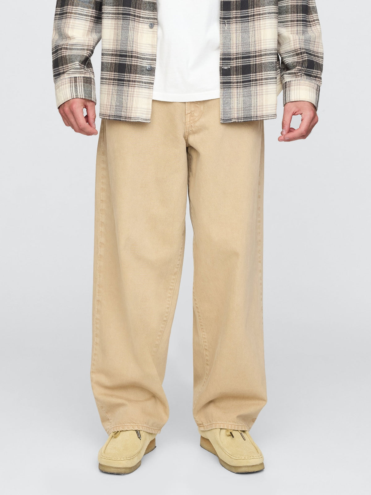 Bej Extra Baggy Jean Pantolon
