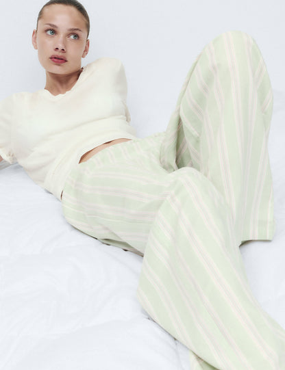 Pamuk Karışımlı Desenli Pijama Takımı
