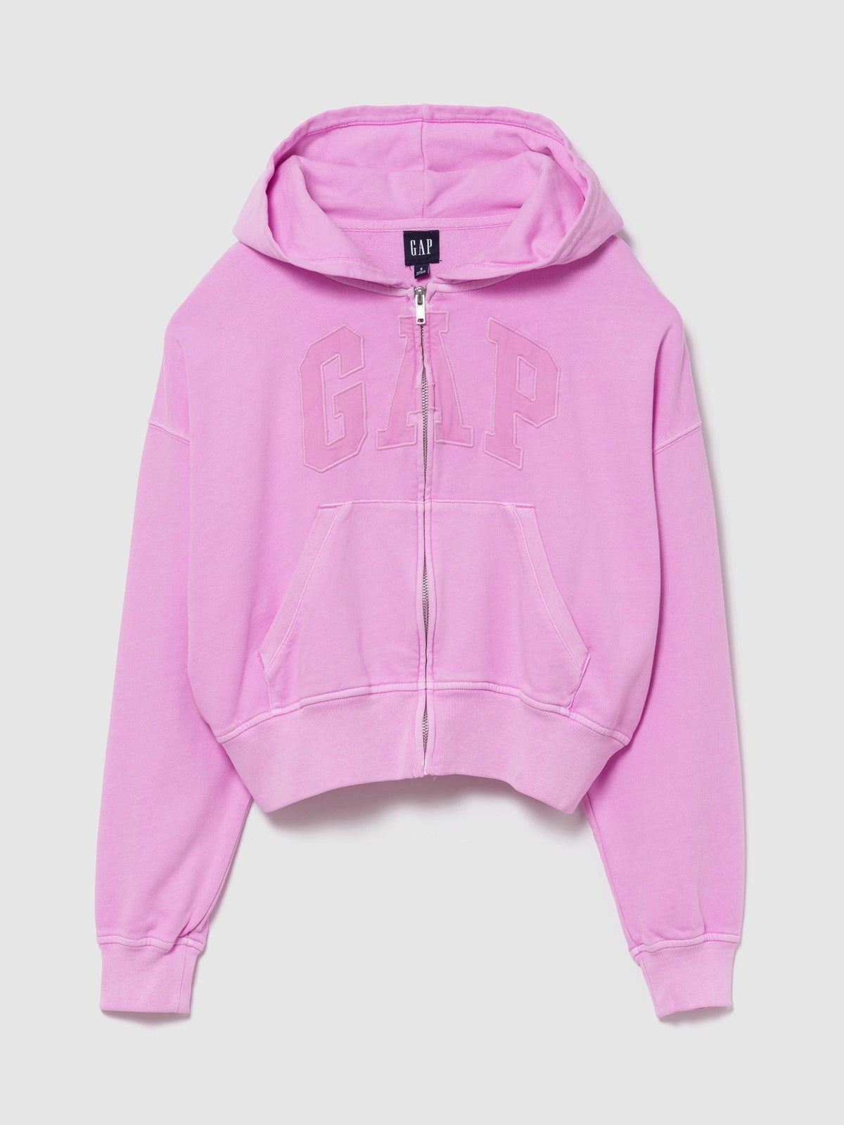 Yeşil Fransız Havlu Kumaş Oversized Gap Logo Fermuarlı Sweatshirt