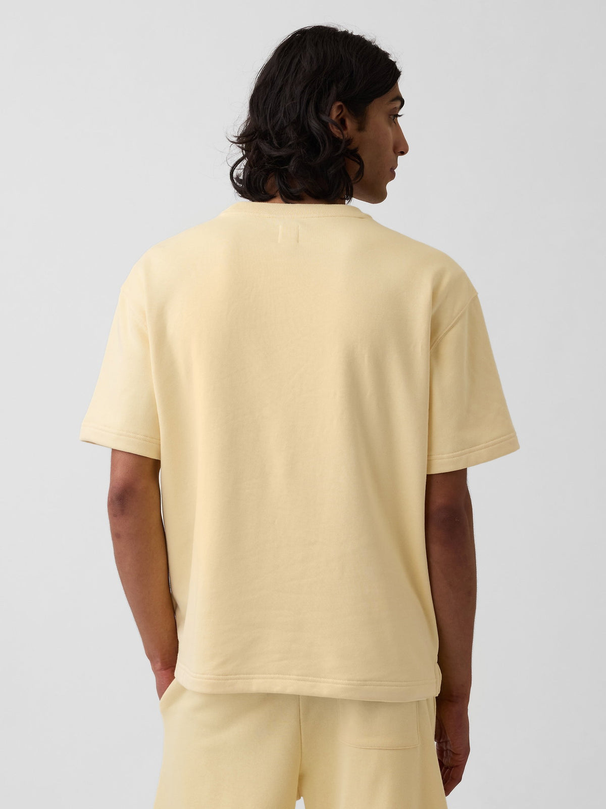 Lacivert Relaxed Fransız Havlu Kumaş Grafik Baskılı T-shirt