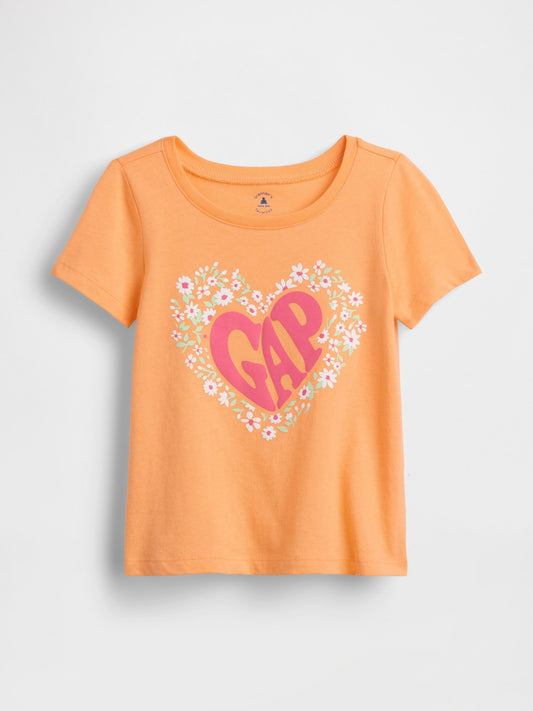 Turuncu Grafik Baskılı T-shirt