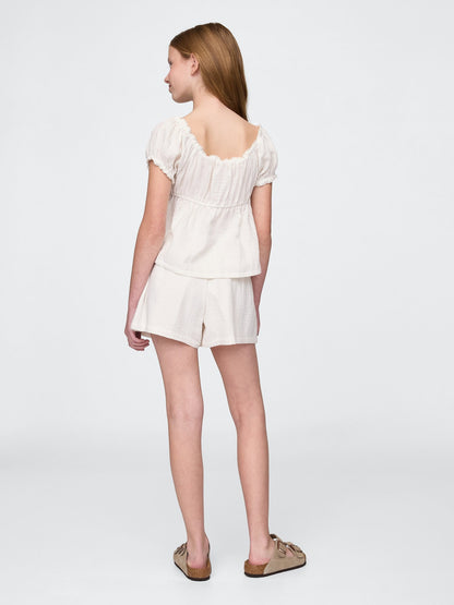Açık Lila Kids Crinkle Gauze Outfit Set
